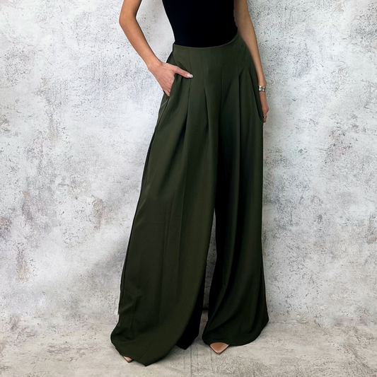 Pantalón ancho verde olivo