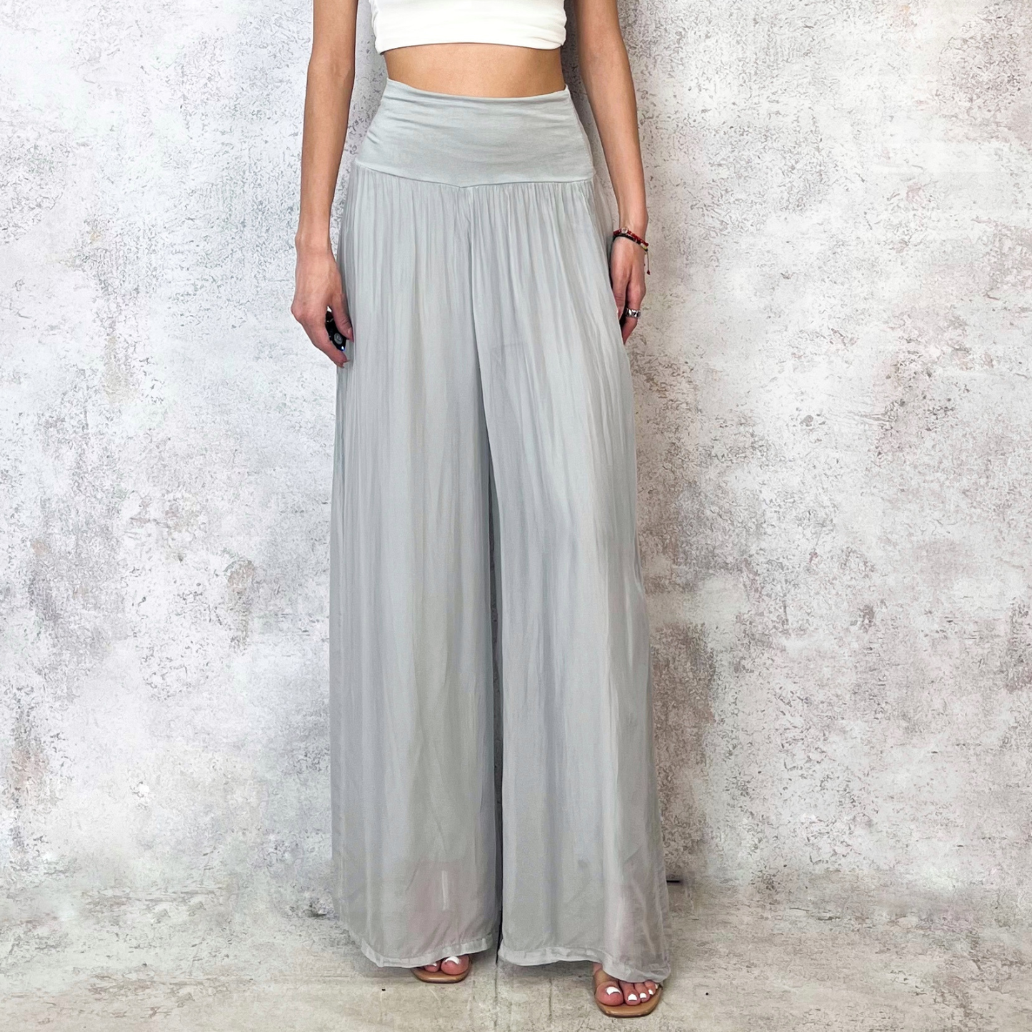 Pantalon gris seda italiana