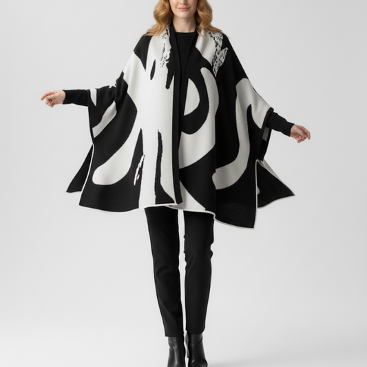 Capa estampada blanco y negro.