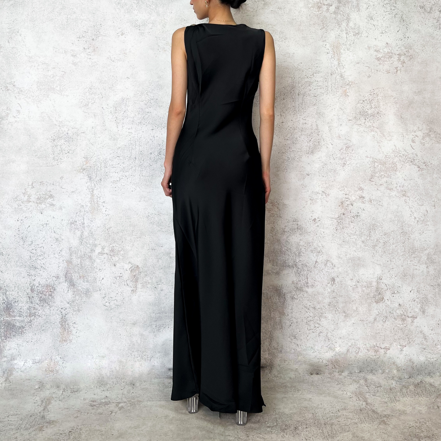 Vestido largo lencero negro