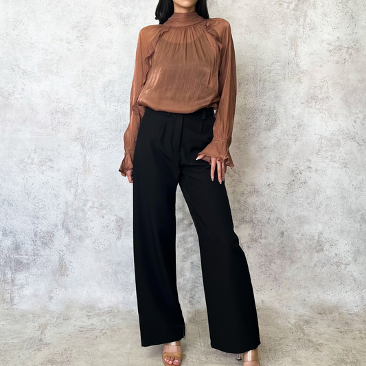 Blusa de organza moka