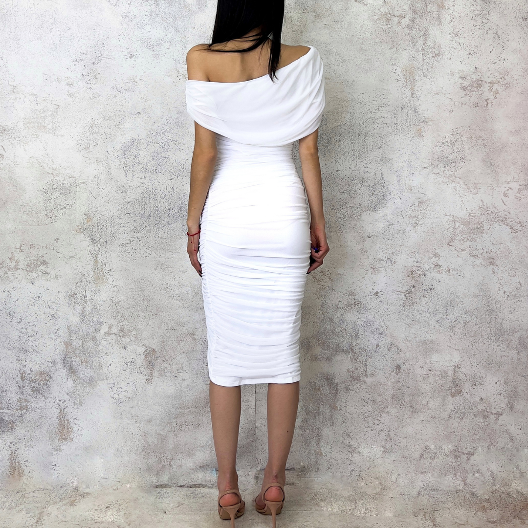 Vestido tela mesh blanco