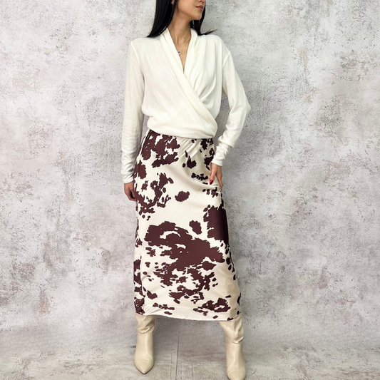 Falda de animal print vaca