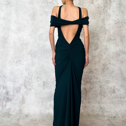 Vestido midi de licra verde