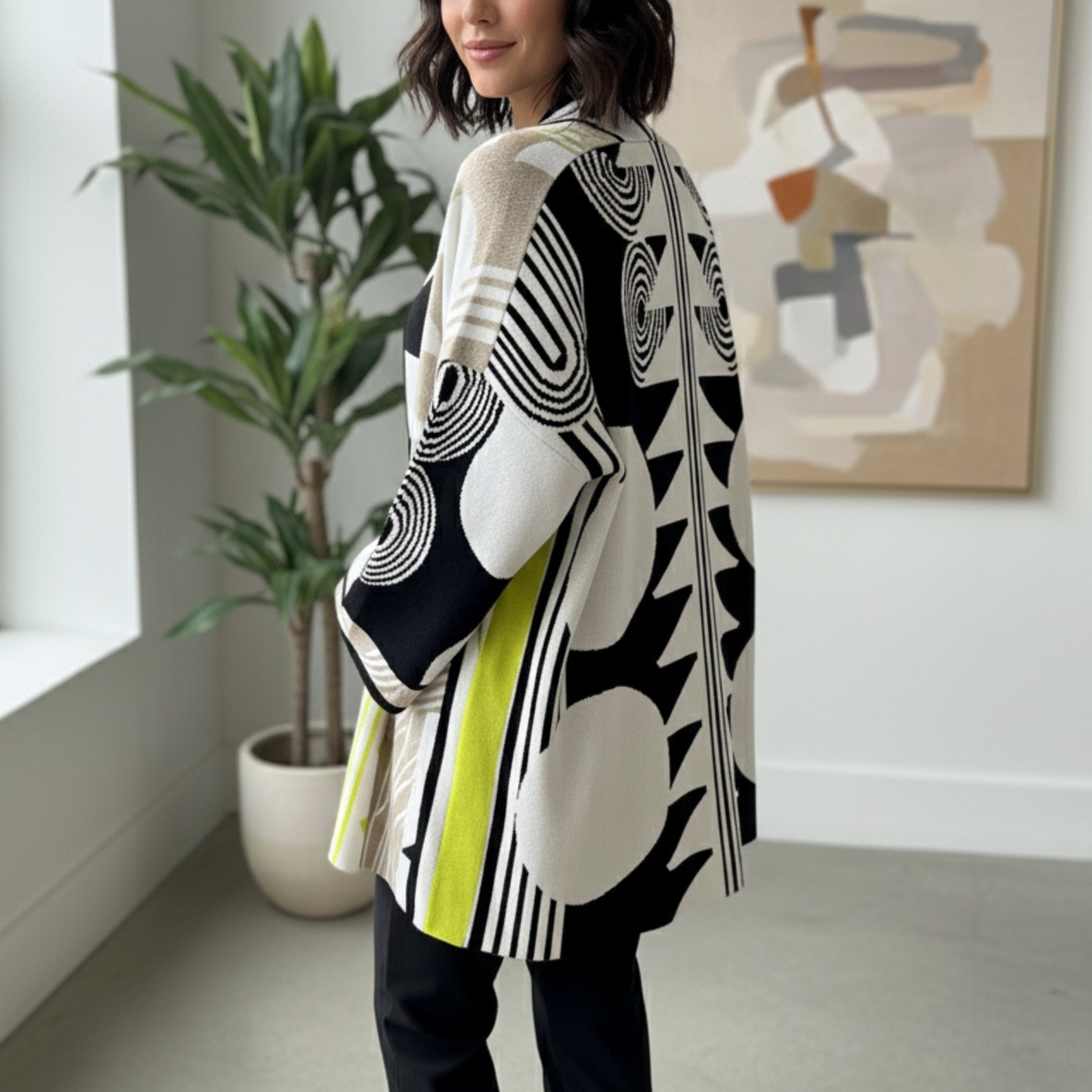 Kimono geométrico verde