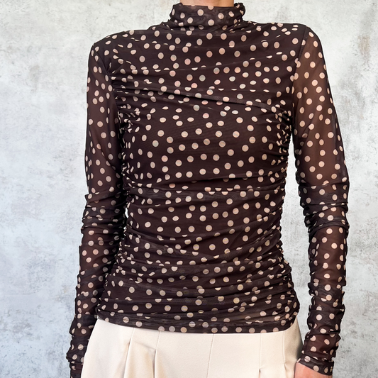 Blusa polka dots cafe