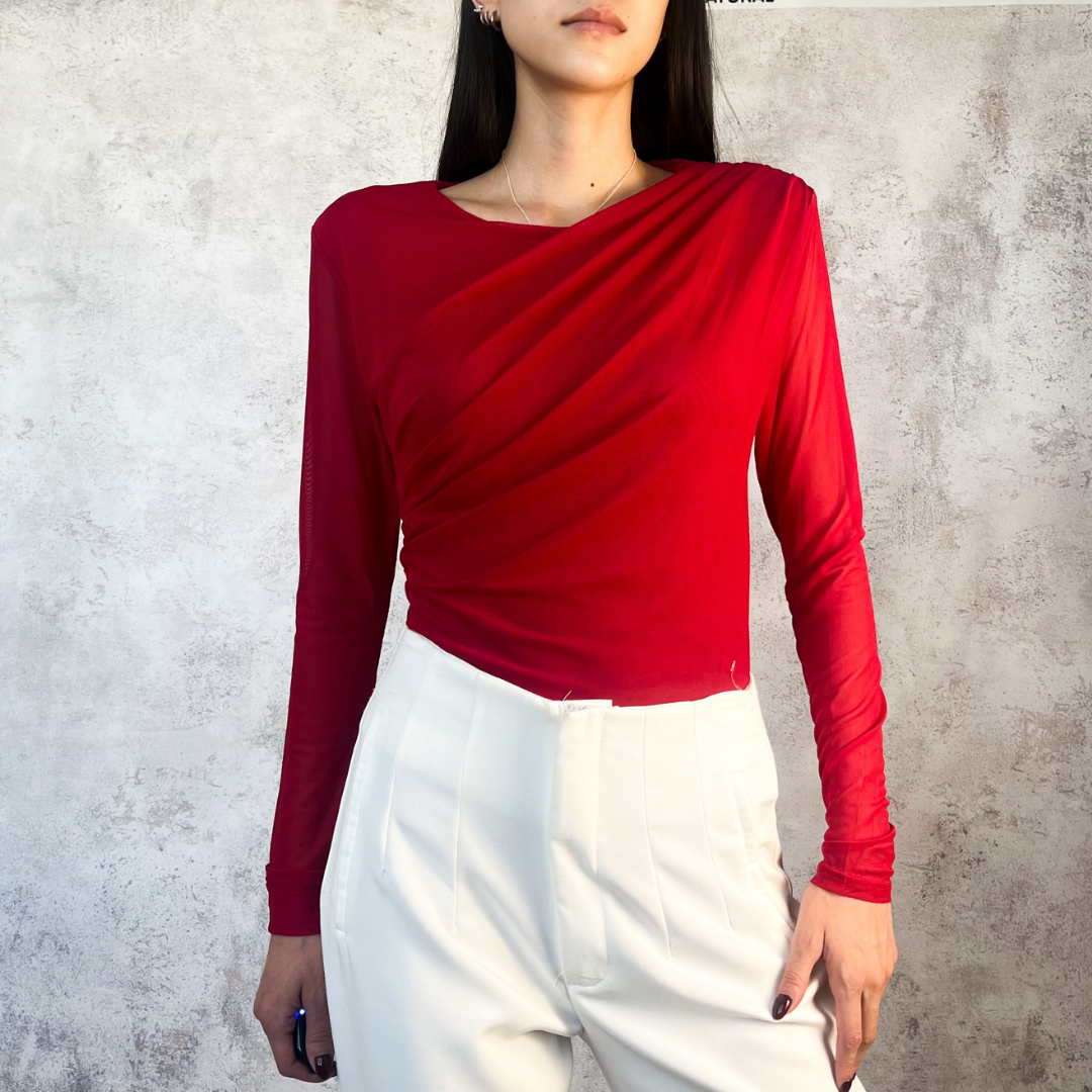 Body de mesh rojo