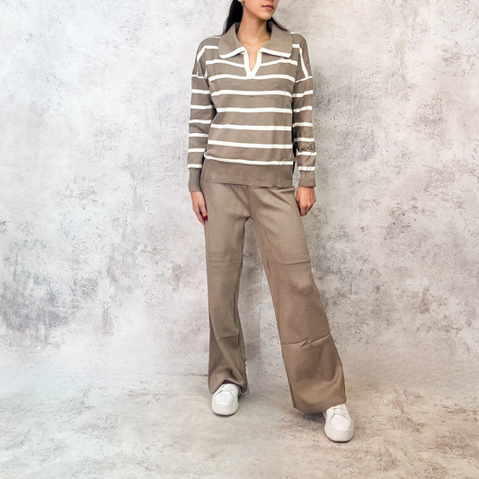 Set de punto caky rayado