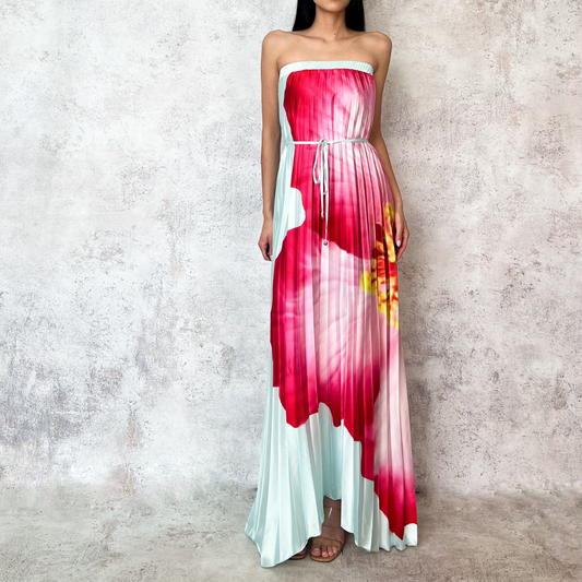 Vestido largo strapless