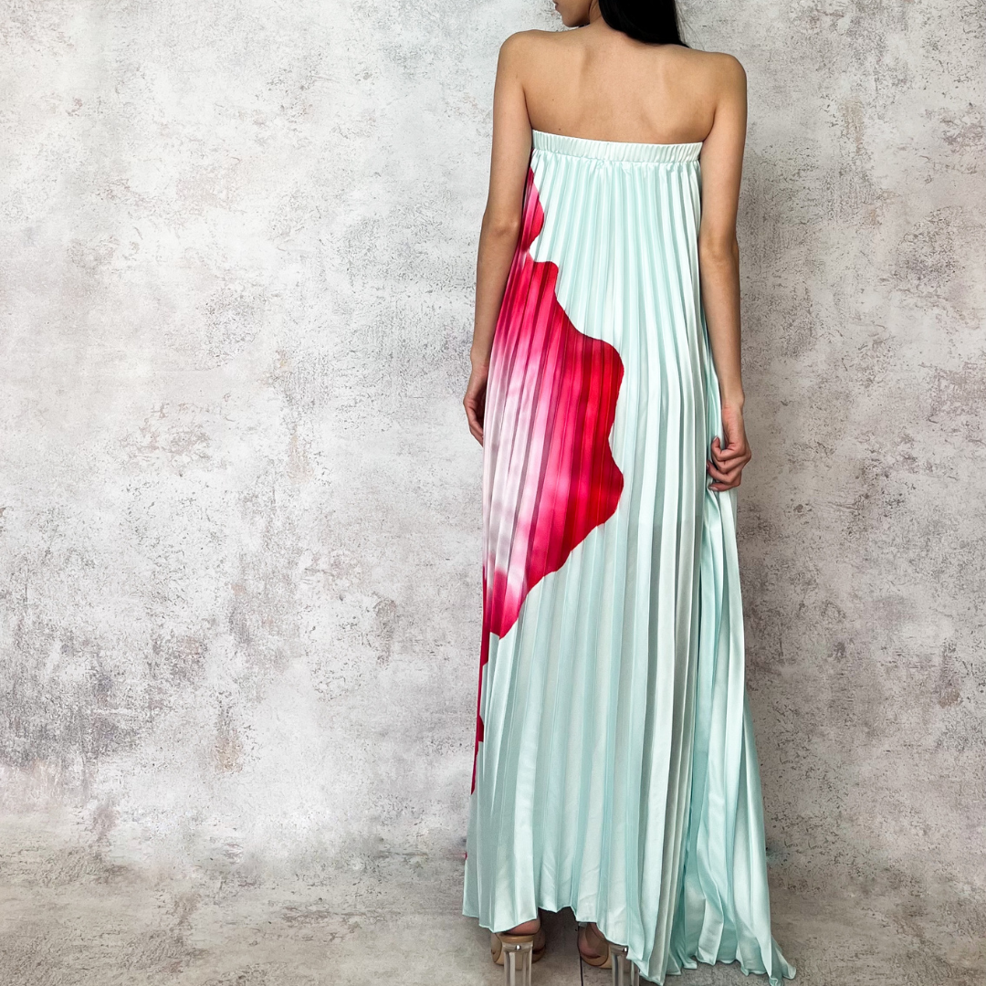 Vestido largo strapless