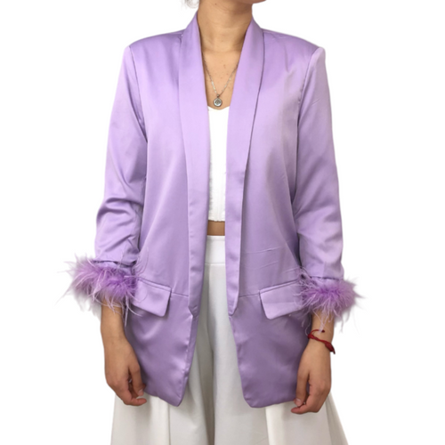 BLAZER MANGA PLUMAS LAVANDA