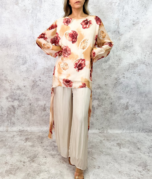 Blusa de seda nud.