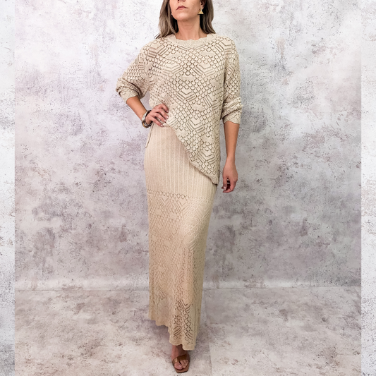 Set crochet beige.