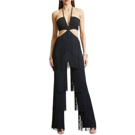 JUMPSUIT CUT OUT FLECOS NEGRO