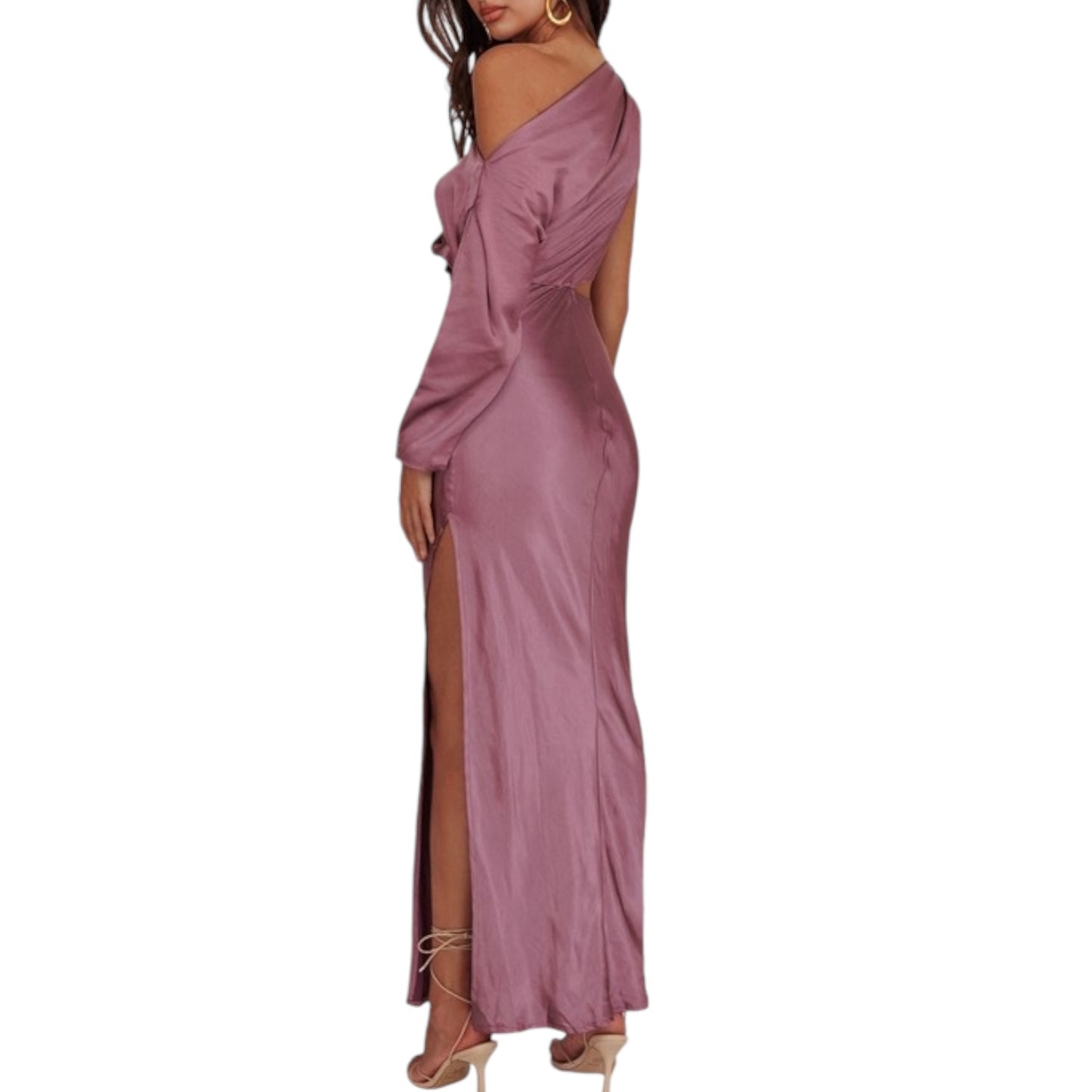 VESTIDO ASIMETRICO MAUVE