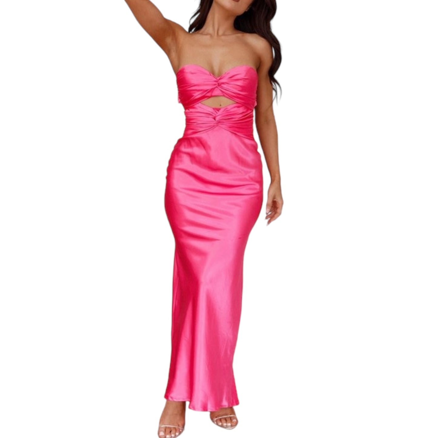 VESTIDO CUT OUT ROSA FUSCHIA