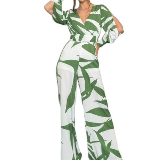 JUMPSUIT ESTAMPADO VERDE HOJAS