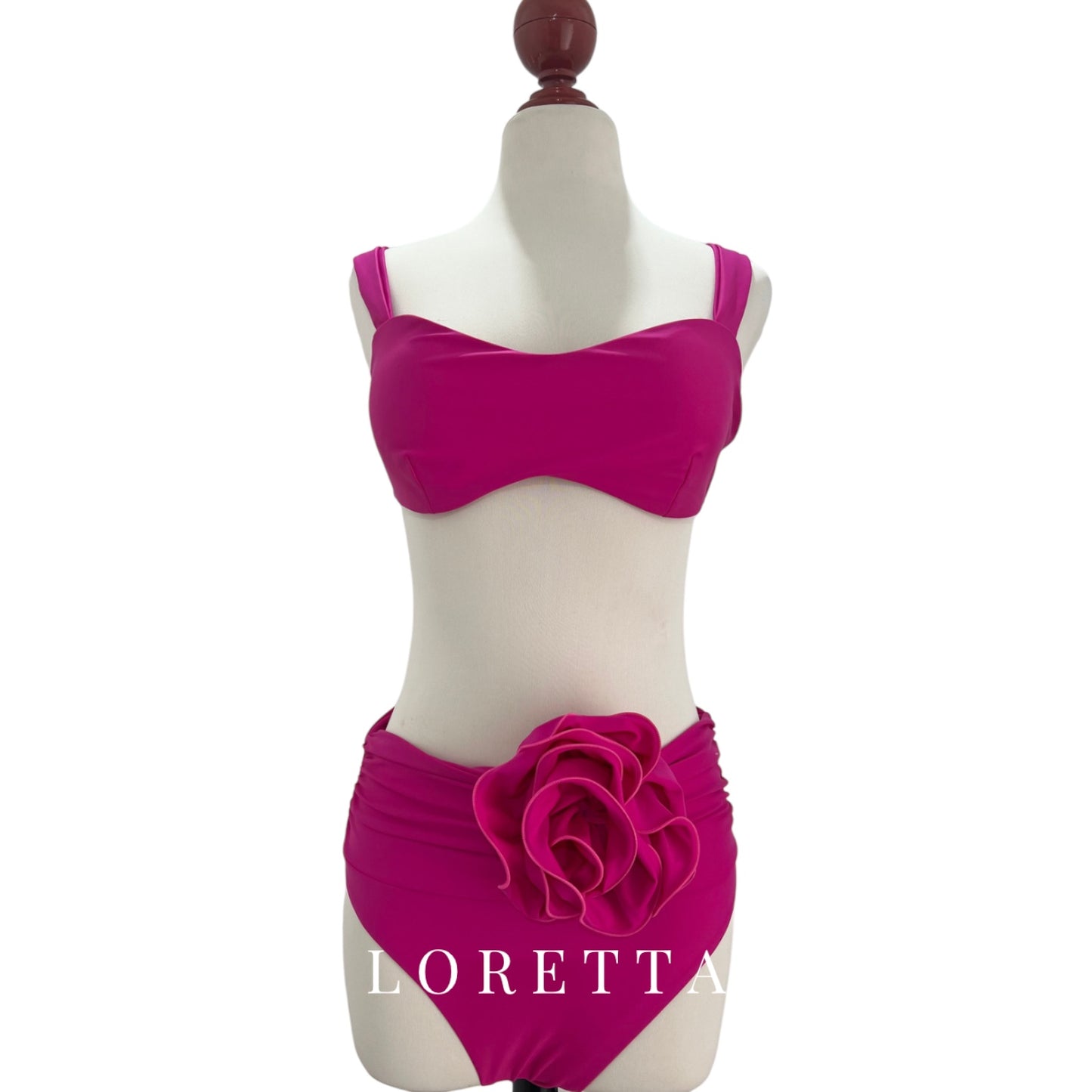 BIKINI DETALLE FLOR FUCSHIA