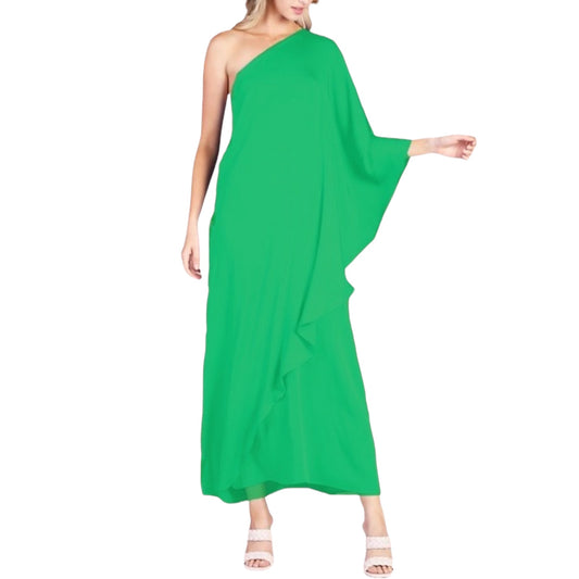 MAXIVESTIDO UN HOMBRO VERDE