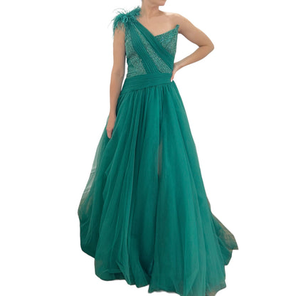 VESTIDO LARGO DEL TUL VERDE